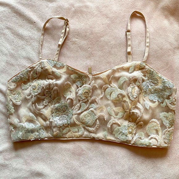 Blush Sequin Crop Top - Picture 1 of 3